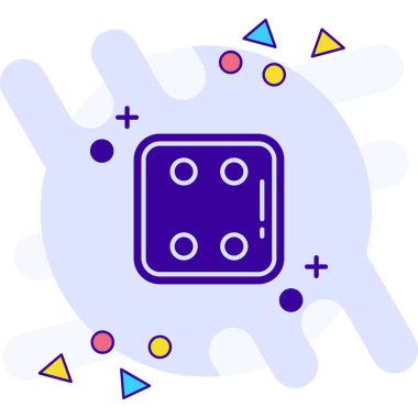 Beyaz arkaplanda siyah çizgi zar simgesi izole edildi. Kumarhane. Rastgele dinamik şekiller. vektör