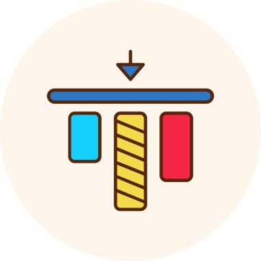 Üst hizalama çemberi, basit vektör çizimi