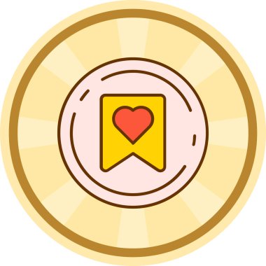 Kalp ikonu vektör illüstrasyonu