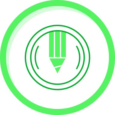 Yeşil ve beyaz daire simgesinin vektör illüstrasyonu