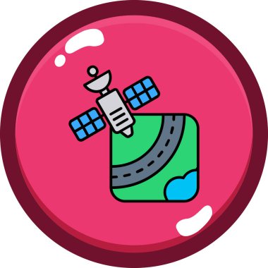 Gezegen güneş paneli simgesi - ana hatları biçiminde