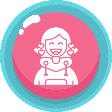 Konuşma balonu simgesi olan kadın, vektör illüstrasyonu