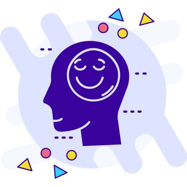 Mutlu baş simgesi, renkli illüstrasyon