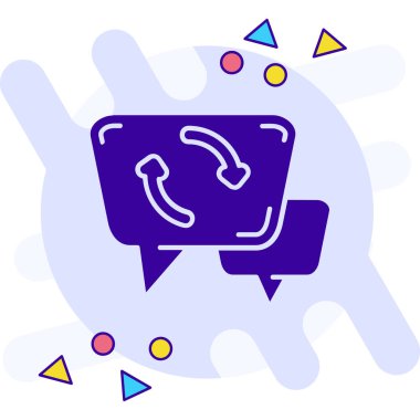 Beyaz arkaplanda izole edilmiş konuşma baloncuğu simgesi ile ana hatlı telefon. Sabit telefon. vektör.