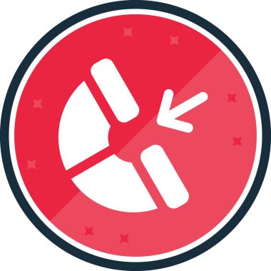 Virüs vektör simgesi. biçim çift renkli düz yuvarlak sembol, kırmızı ve gri renkler, yuvarlak açılar, beyaz arkaplan.