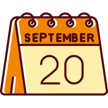 Eylül 20 takvim vektör simgesi