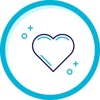 Beyaz zemin üzerinde ok simgesi olan mavi çizgili kalp. Sevgililer günü sembolü. Aşk, Sevgililer Günü. Soyut çember rastgele noktalar. vektör illüstrasyonu