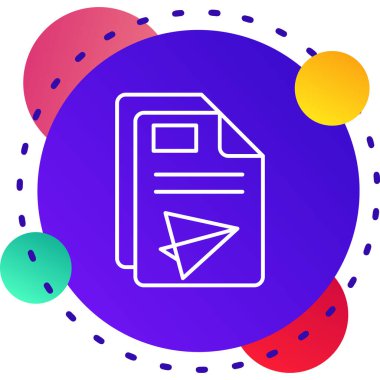 Beyaz arkaplanda izole edilmiş kalem simgesine sahip renk belgesi. dosya simgesi. yazı simgesi. İş konsepti. Ofis. Gradyan dinamik düğmesi. vektör illüstrasyonu