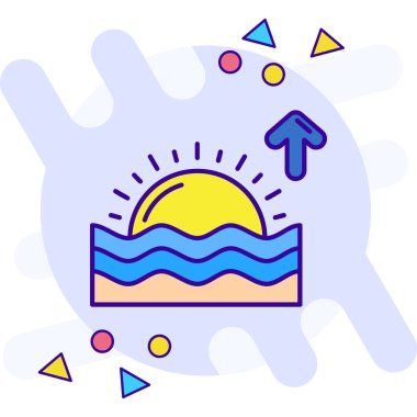 Plaj yaz tatili simgesi - taslak biçiminde