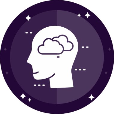 Bir beynin vektör çizimi ve beynin bir yıldızı.