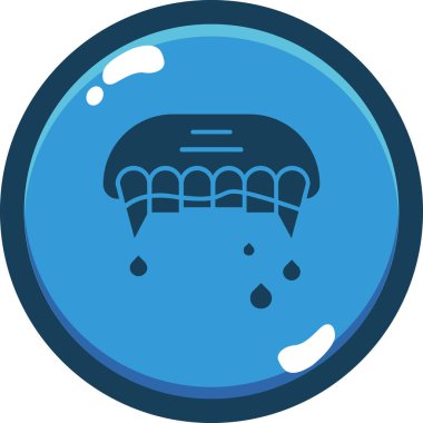 yumuşak mavi arkaplanda izole edilmiş modaya uygun düz stil dondurma simgesi