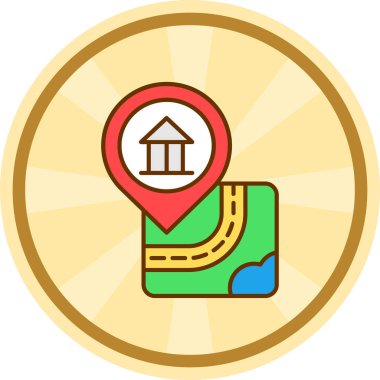 gps konum haritası simgesi - taslak biçimi