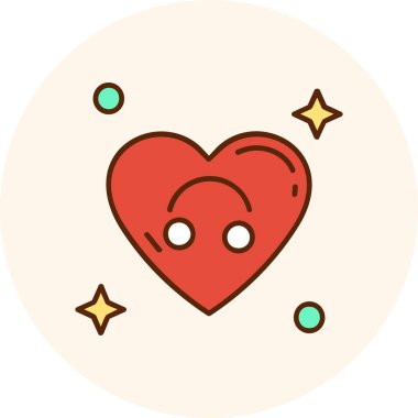 Aşk kalp ikonu vektör çizimi tasarımı