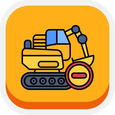 Traktör simgesi olan bir robotun vektör çizimi