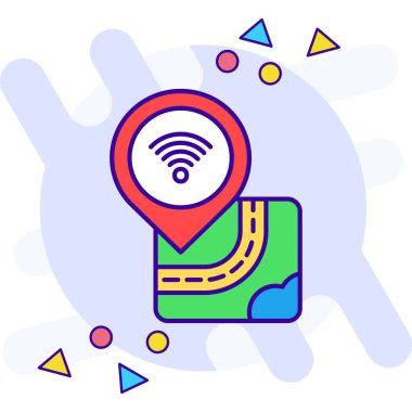 wifi navigasyon GPS simgesi - taslak biçimi