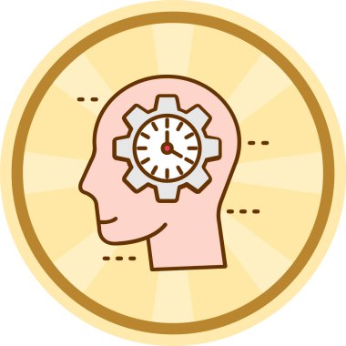 Beyaz zemin üzerinde düz bir şekilde insan beyninin vektör simgesi.