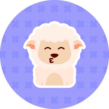 Doldurulmuş hayvan koyunu şirin simgesi - taslak biçimi