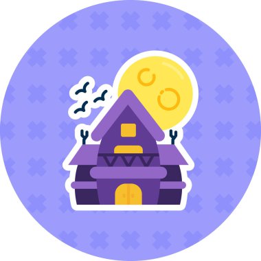 Cadılar Bayramı ev ikonu vektör illüstrasyonu