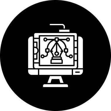 Bir bilgisayar simgesinin vektör illüstrasyonu