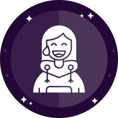 Kız avatar simgesi, vektör illüstrasyonu