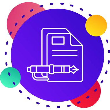 beyaz arkaplanda siyah belge belge simgesi izole edildi. Kontrol listesi belgesi. İş konsepti. Soyut çember rastgele düğmesi. vektör