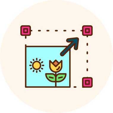 çiçek simgesi, vektör illüstrasyonu