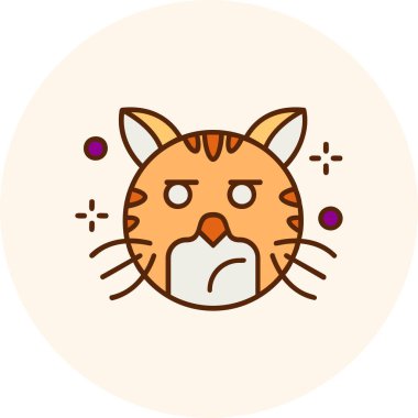 Kedi. Web simgesi basit illüstrasyon