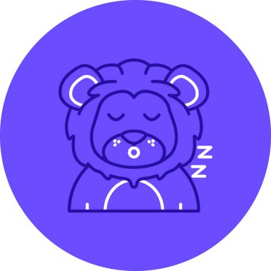 Ayı bir daire simgesinde uyuyor, vektör çizimi