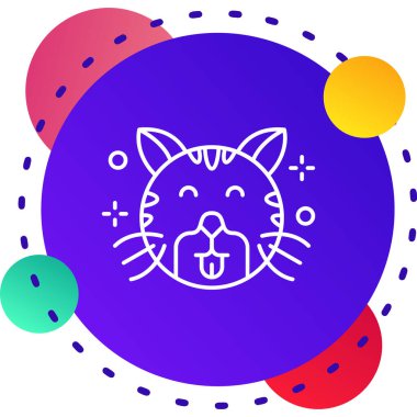 Çizgi Kedisi simgesi beyaz arkaplanda izole edildi. Renkli taslak konsepti. Vektör.