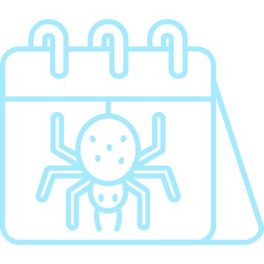 Örümcek ikonunun ana hatlarıyla çizilmiş vektör illüstrasyonu. Örümcek işareti