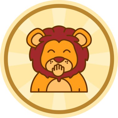aslan çizgi film ikonu tasarımı