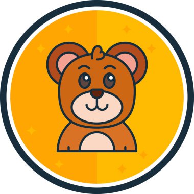 Hayvan başlı şirin oyuncak ayı vektör çizim grafik tasarımı