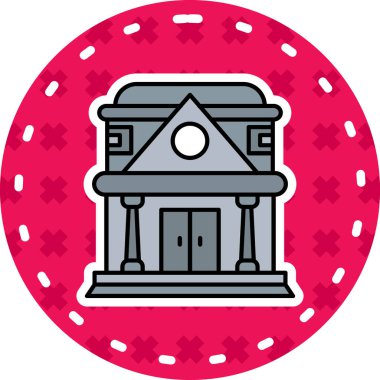 Bir bina simgesinin vektör illüstrasyonu