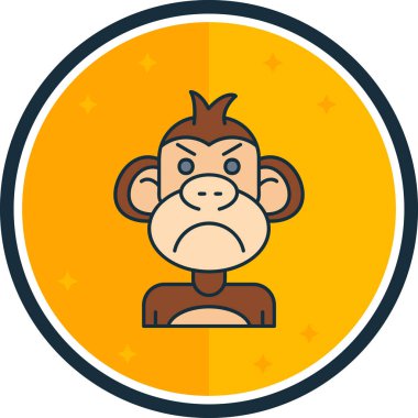 modada izole edilmiş arkaplanda maymun simgesi