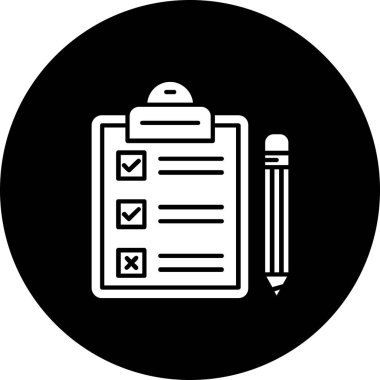 Kontrol listesi simgesi, vektör illüstrasyonu