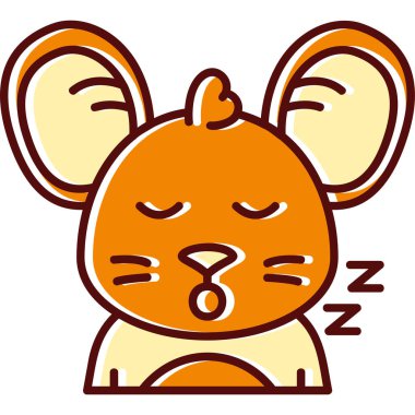 Uyuyan şirin bir kedi yavrusu çizgi filmi.