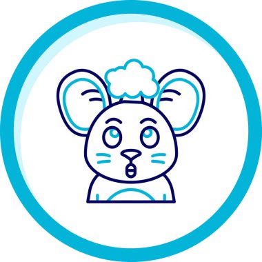 Çerçeve simgesindeki mavi çizgi ayısı beyaz arkaplanda izole edilmiş. Hayvan işareti. Sembol. Çizgi sanatı ile daire çizimi. vektör illüstrasyonu