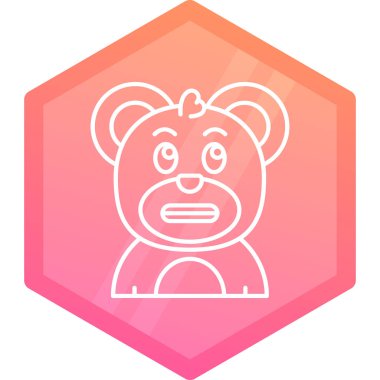 Beyaz arkaplanda izole edilmiş üçgen ikonundaki renk çizgisi ayısı. Hayvan sembolü. Gradyan daire şekilleri. vektör illüstrasyonu