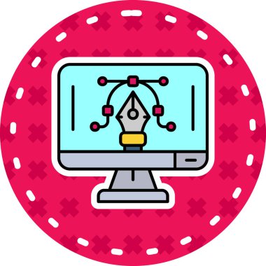 Bilgisayar. Web simgesi vektör illüstrasyonu