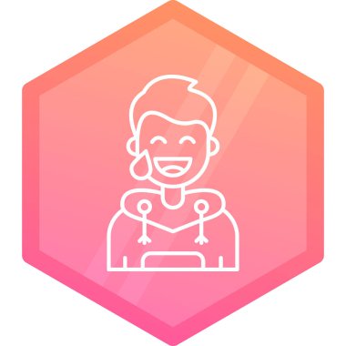 Çizgi adamı simgesi beyaz arkaplanda izole edildi. Renkli taslak konsepti. vektör illüstrasyonu