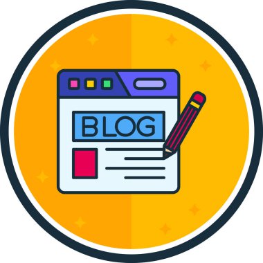 düz bir tasarımın arka planında blog vektör illüstrasyonu