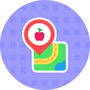 harita konumu pin simgesi ile doldurulmuş dış hat biçimi