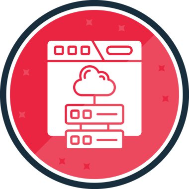 bulut sunucusu düz sembol simgesi