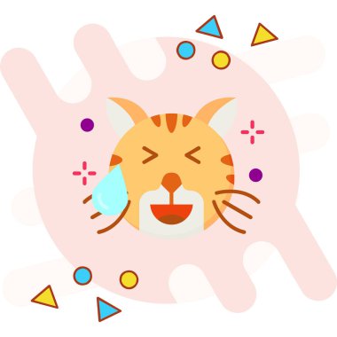 Büyük kedili kedi suratı. vektör illüstrasyonu