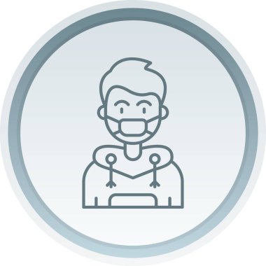 avatar erkek simgesi, basit vektör çizimi