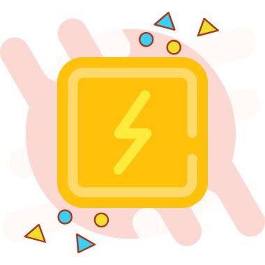 Enerji ikonu vektörü. Ana hat enerji işareti. izole edilmiş sınır sembolü çizimi