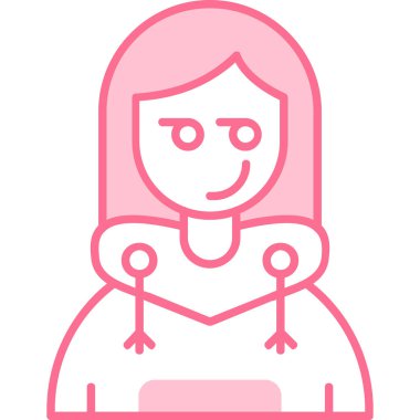 avatar kadın kişisi simgesi - taslak biçimi