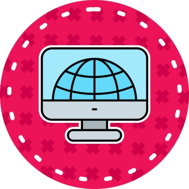 Bilgisayar monitörü simgesi. vektör illüstrasyonu