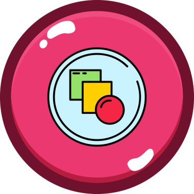 Kırmızı ve beyaz çizgi filmin vektör çizimi