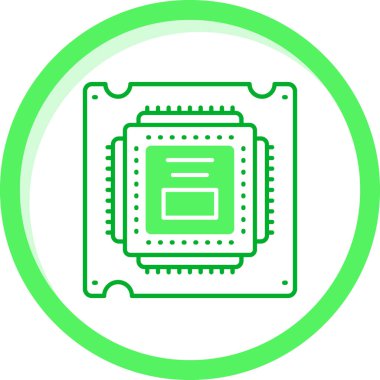 Eşsiz elektronik işlemci vektör çizgisi simgesi